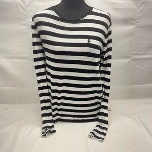 Women’s Polo Ralph Lauren Long Sleeve Striped Black/White Top Size Medium